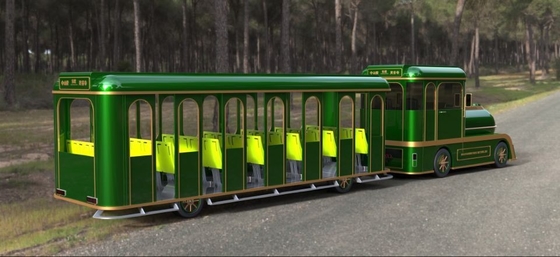 42 Person Electric Trackless Train With DC Motor For Amusements Park Playground